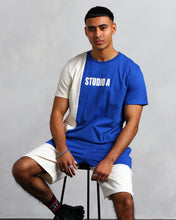 Load image into Gallery viewer, Men&#39;s Blue and White Panelled Short (Adam)
