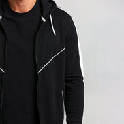 Men's Black Panelled Hoodie (Craig)