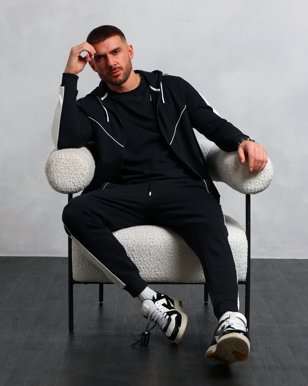 Studio A Clothing - Men's Black Panelled Jogger (Craig)