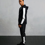 Men's Black Panelled Hoodie (Craig)