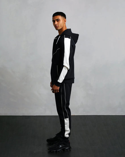 Men's Black Panelled Hoodie (Craig)
