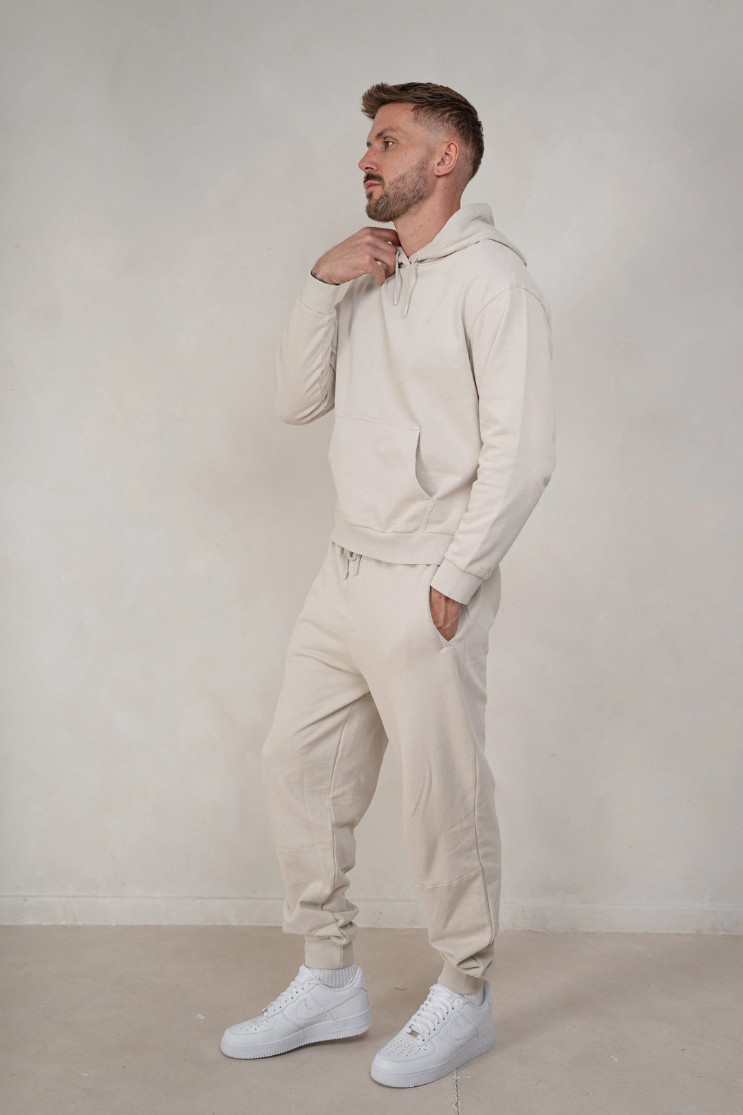 Mens Brushed Joggers - Cream, Mens Joggers