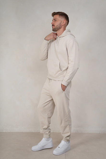 Mens Brushed Joggers - Cream, Mens Joggers