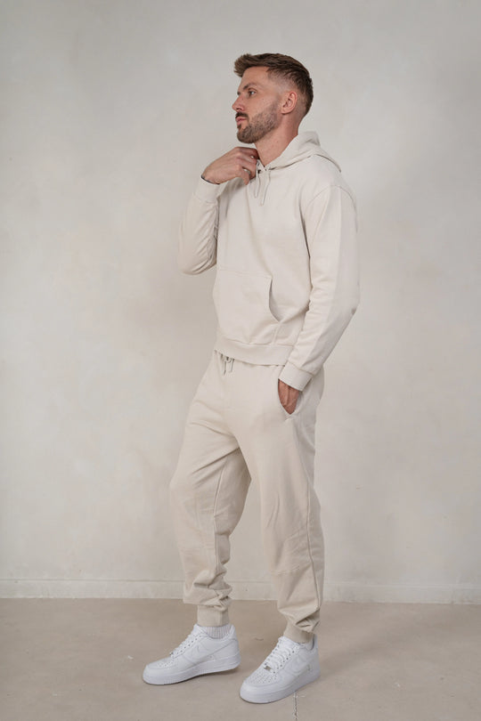 Mens Brushed Joggers - Cream, Mens Joggers
