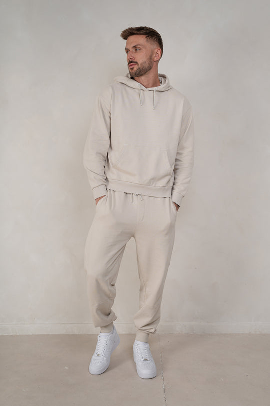 Mens Brushed Joggers - Cream