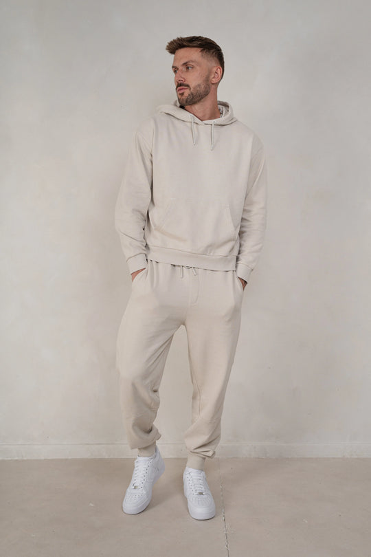 Mens Brushed Joggers - Cream, Mens Joggers