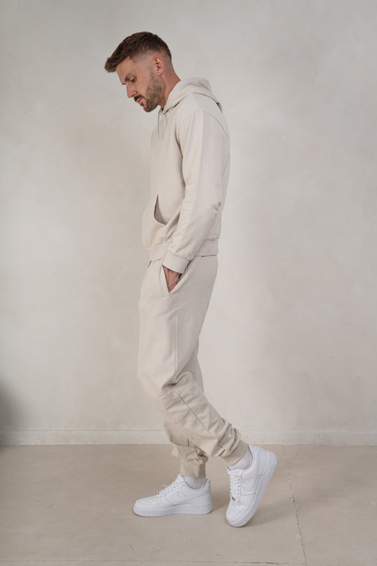 Mens Brushed Joggers - Cream