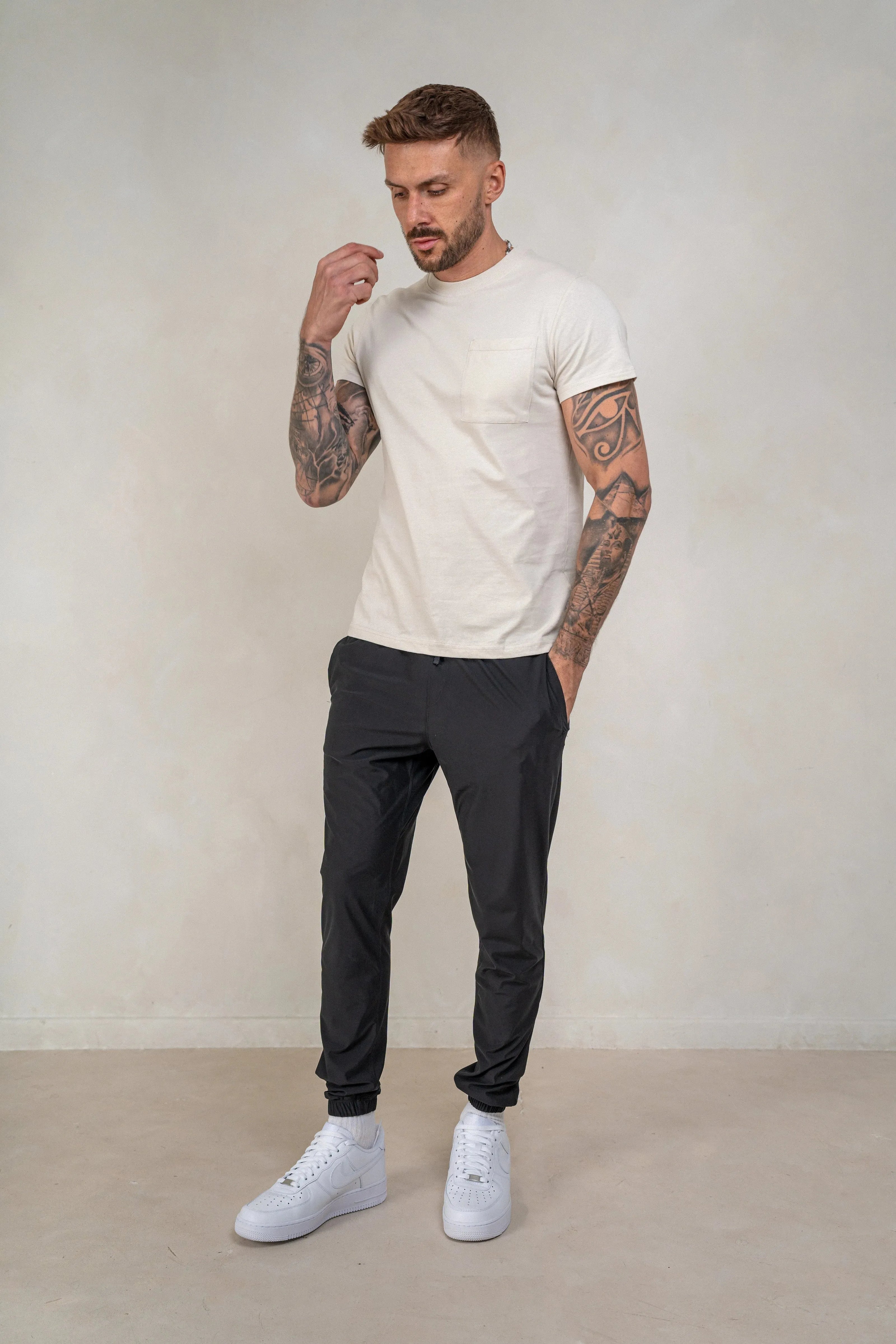 Men's Pocket T-Shirt - Cream, Mens T-Shirt