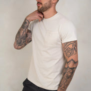 Men's Pocket T-Shirt - Cream, Mens T-Shirt