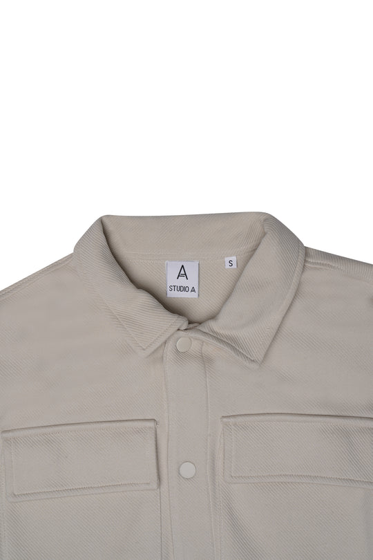 Studio A Clothing - Mens Jersey Twill Shaket - Cream