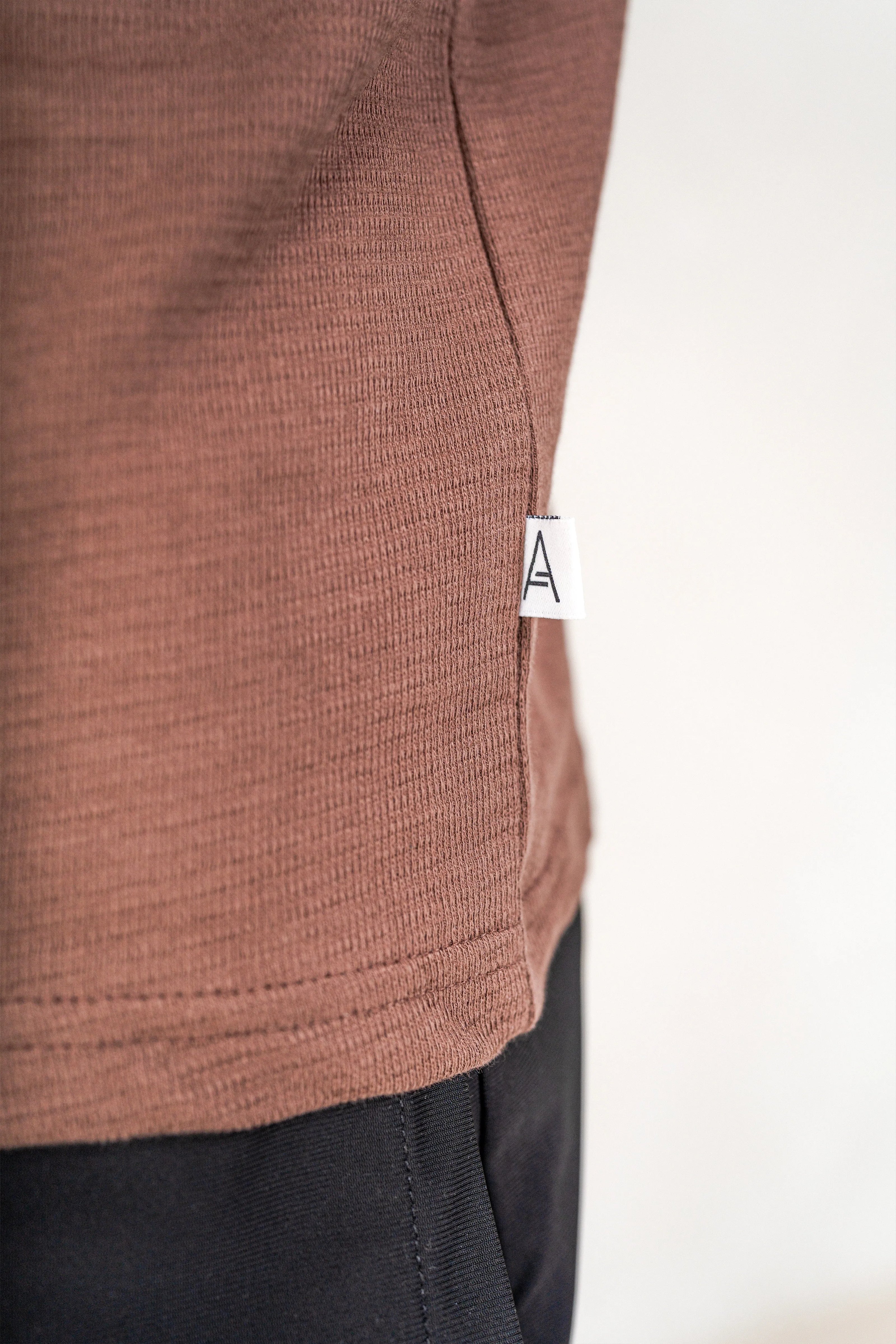 Mens Textured Jersey - Chestnut, Mens Polo Top