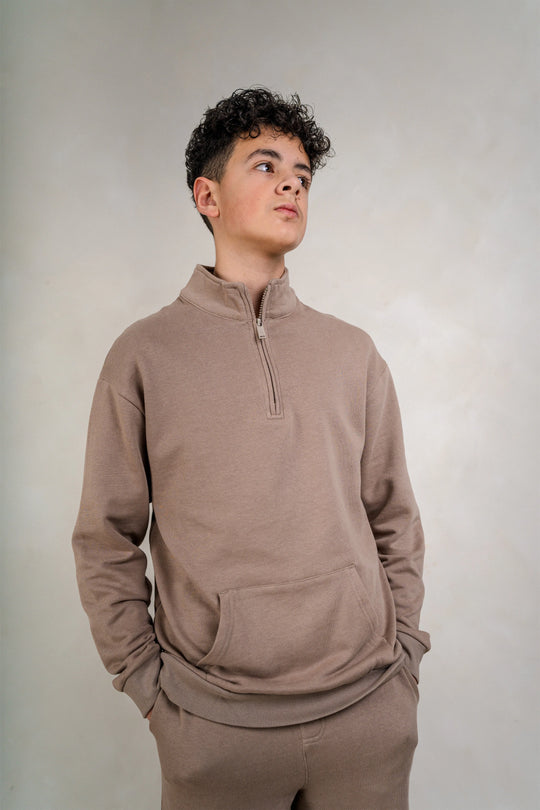 Boys Brushed Sweat - Beige, Boys Polo Top