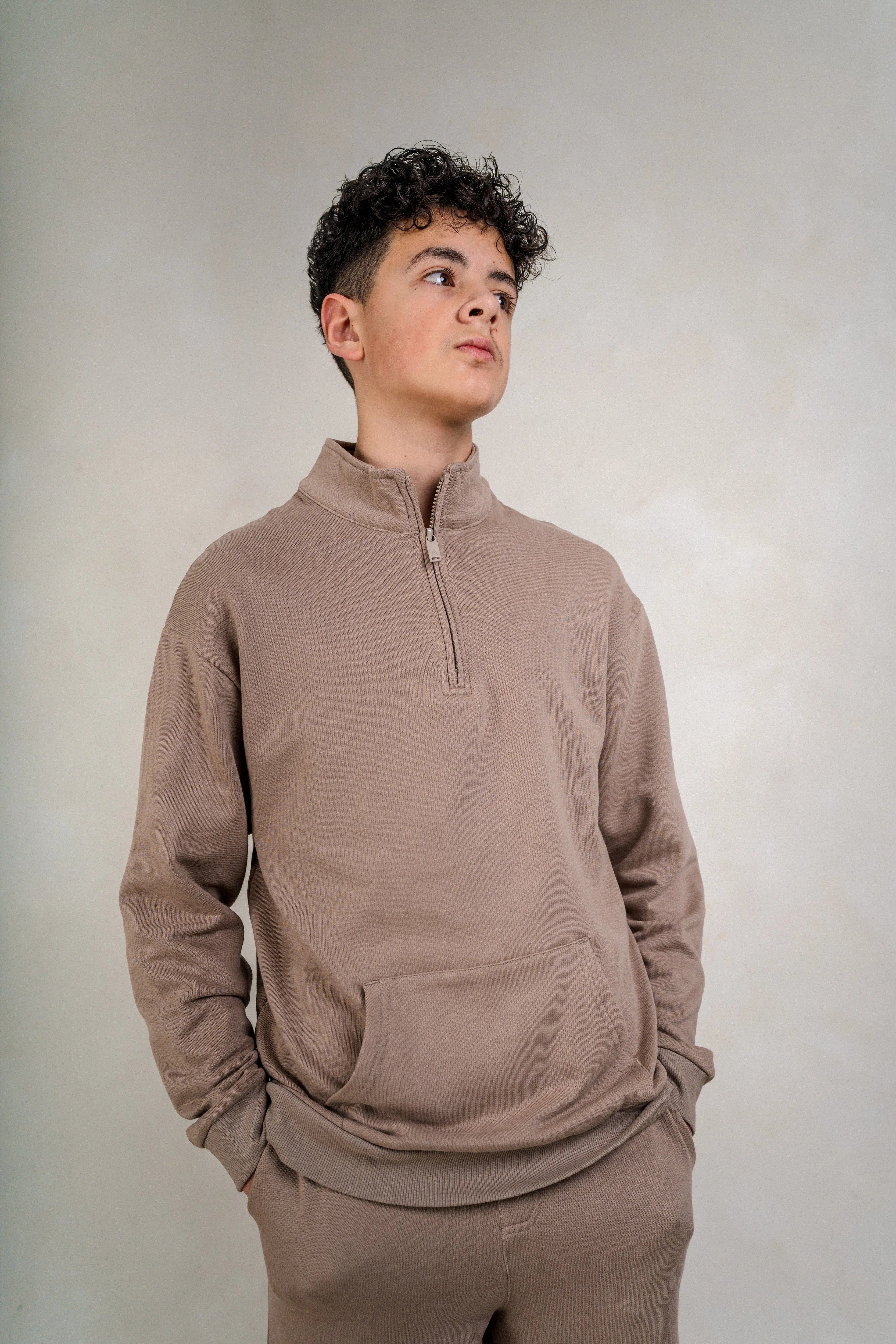 Boys Brushed Sweat - Beige, Boys Polo Top