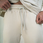 Mens Jersey Twill Bottoms - Cream, Mens Joggers