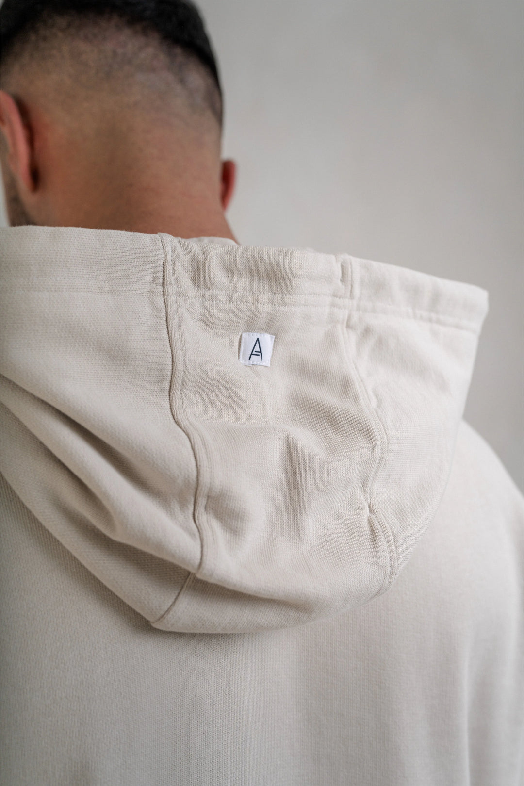 Mens Brushed Hoodie - Cream, Men's Hoodie