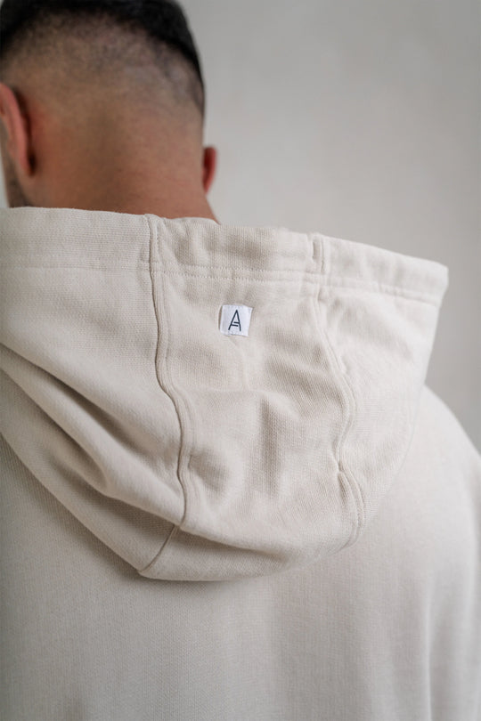 Mens Brushed Hoodie - Cream, Men's Hoodie