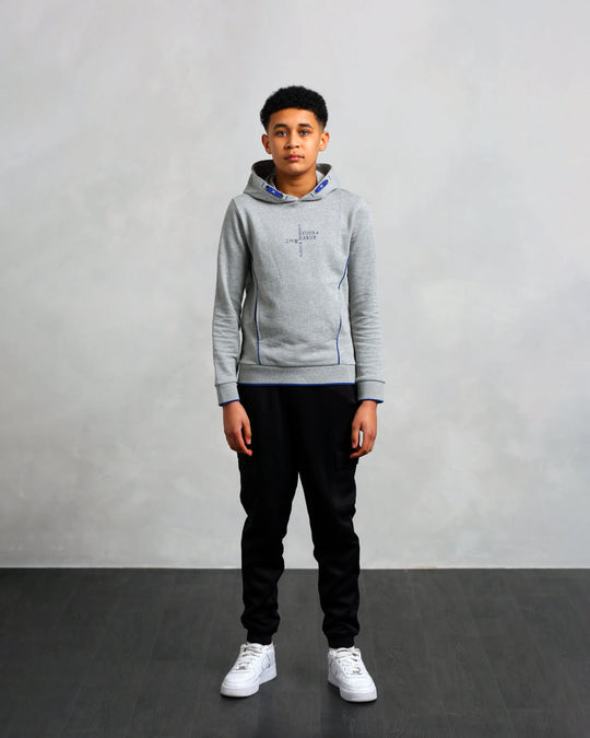 Studio A Clothing - Boy's Grey Vertical Logo Hoodie (Curtis)