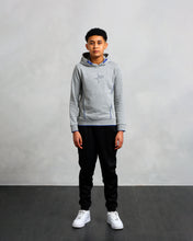Load image into Gallery viewer, Boy&#39;s Grey Vertical Logo Hoodie (Curtis)

