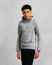 Load image into Gallery viewer, Boy&#39;s Grey Vertical Logo Hoodie (Curtis)
