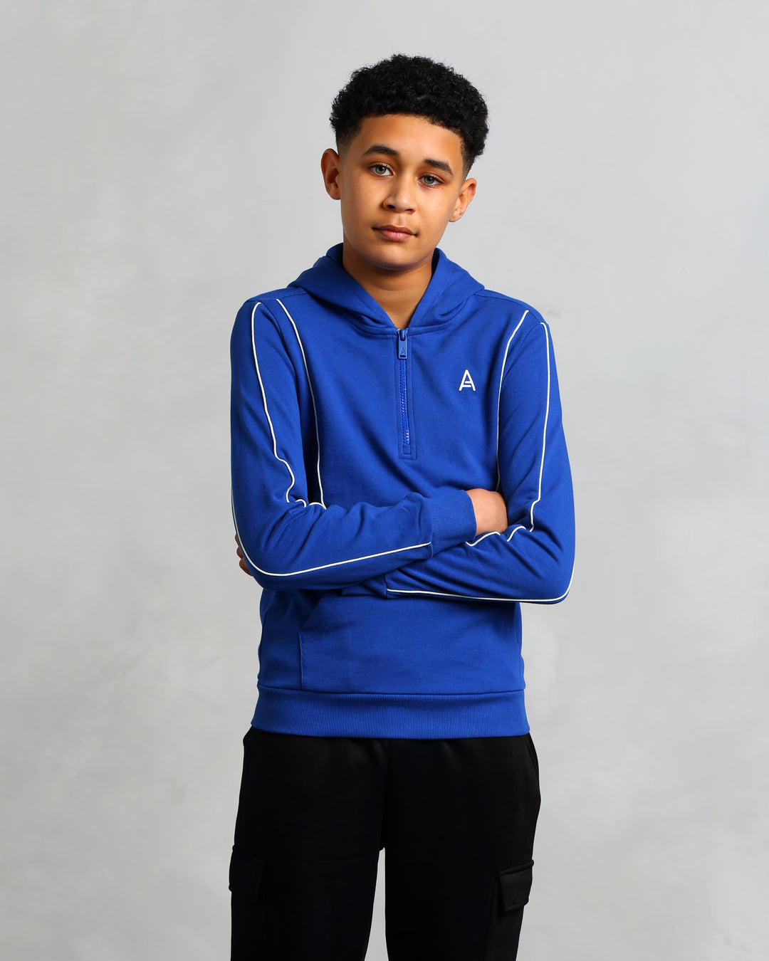 Boy's Blue Panel Stitch Hoodie (Julian)