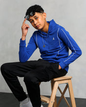 Load image into Gallery viewer, Boy&#39;s Blue Panel Stitch Hoodie (Julian)
