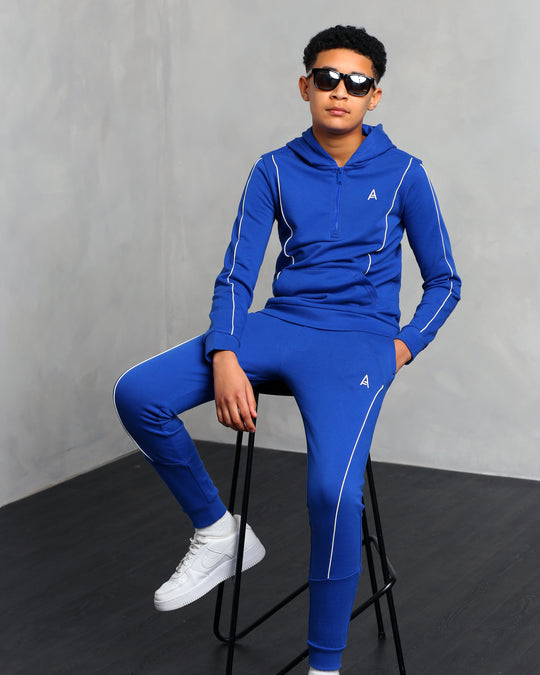 Studio A Clothing - Boy's Blue Panel Stitch Joggers (Julian)