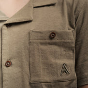 Junior Linen Blend Overshirt Kakhi