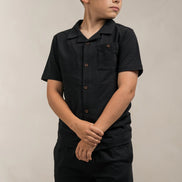 Junior Linen Blend Shorts Black