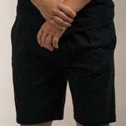 Junior Linen Blend Shorts Black