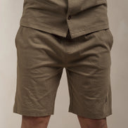 Junior Linen Blend Shorts Khaki