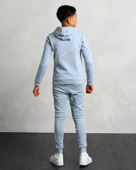 Studio A Clothing - Boy's Baby Blue Cross-Stitch Hoodie (Micheal)