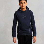 Studio A Clothing - Boy's Navy Vertical Logo Hoodie (Nathan)