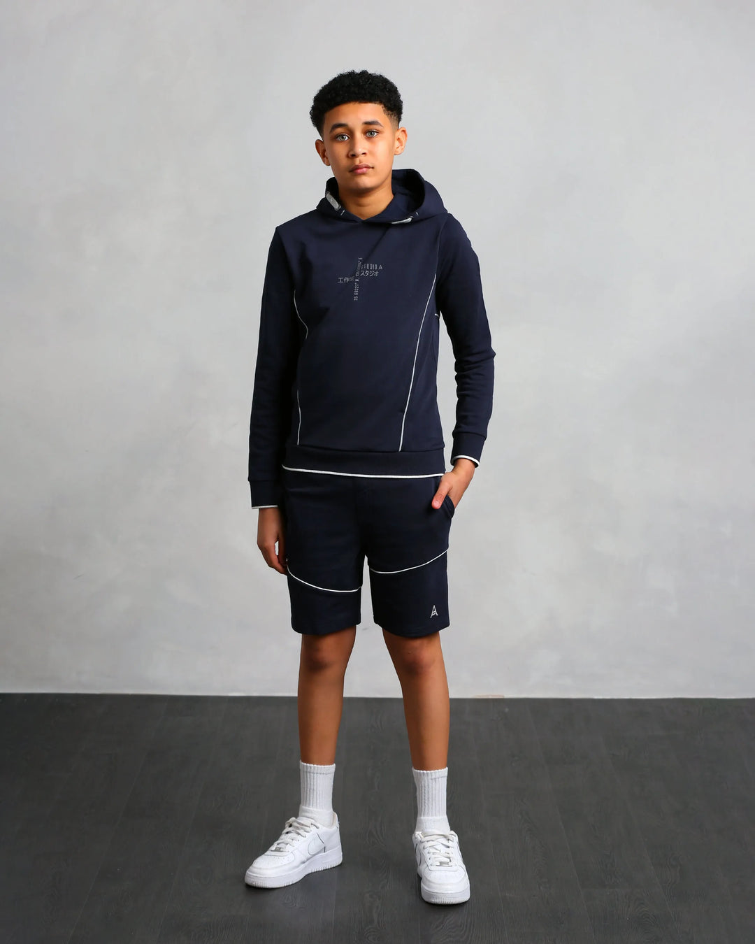 Boy's Navy Logo Shorts (Nathan)