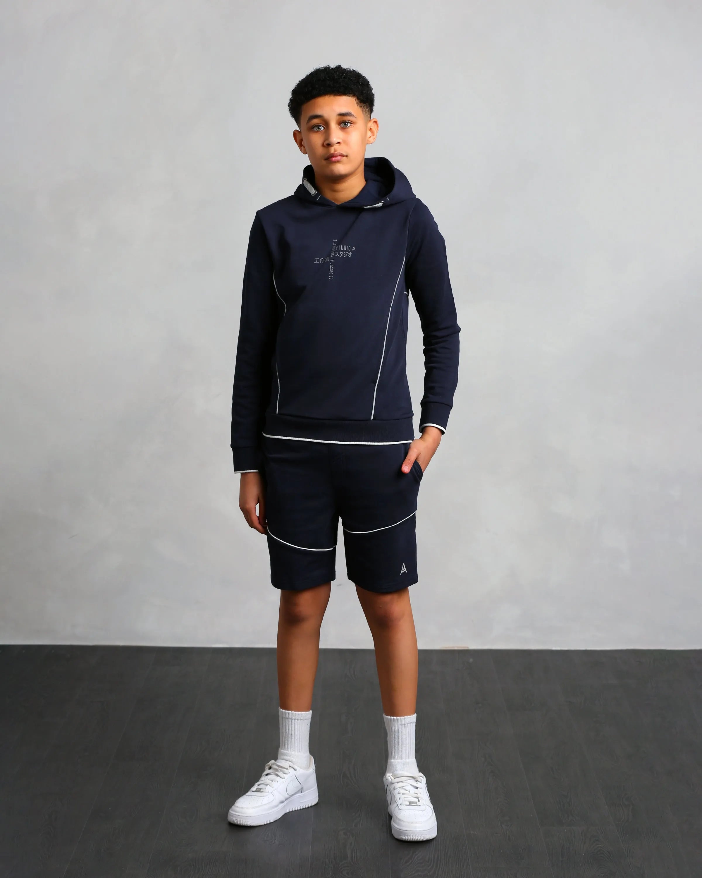 Boy's Navy Logo Shorts (Nathan)