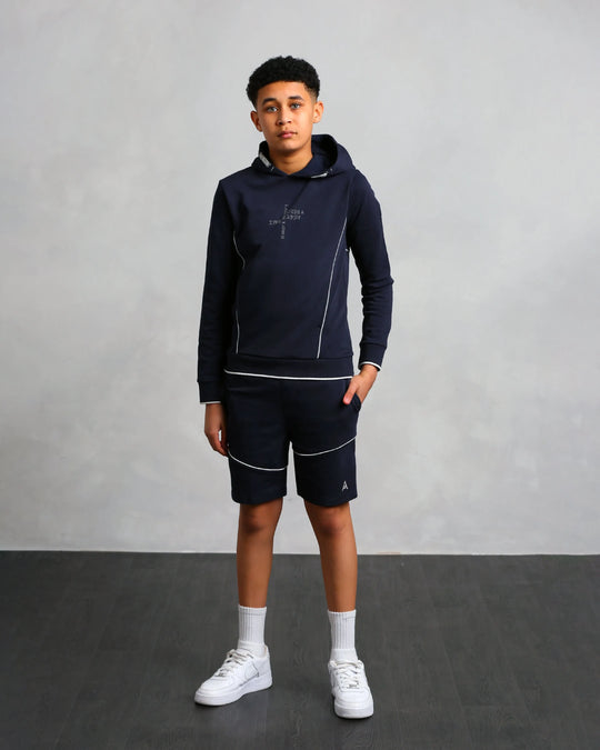 Boy's Navy Logo Shorts (Nathan)