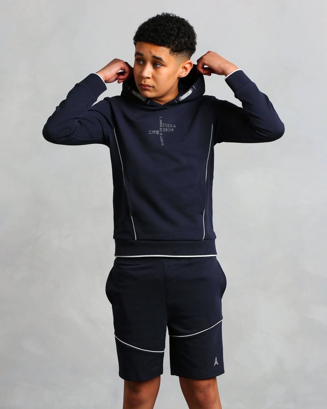 Boy's Navy Logo Shorts (Nathan)