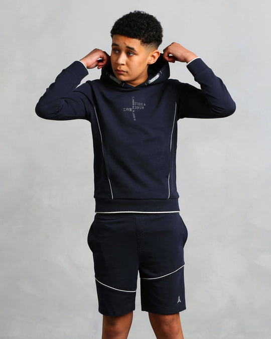 Boy's Navy Logo Shorts (Nathan)