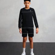 Boy's Black Stitched Shorts (Neil)