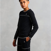 Boy's Black Stitched Shorts (Neil)