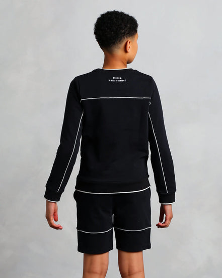 Boy's Black Stitched Shorts (Neil)
