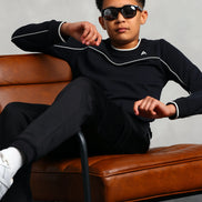 Studio A Clothing - Boy's Black Stitched Sweatshirt (Neil)