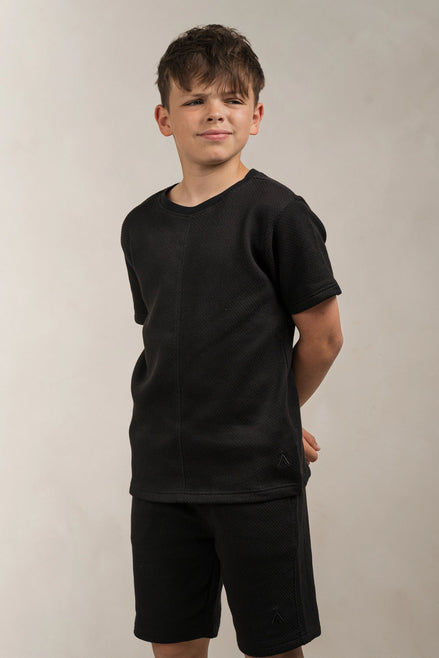 Junior Popcorn Textured Shorts Black
