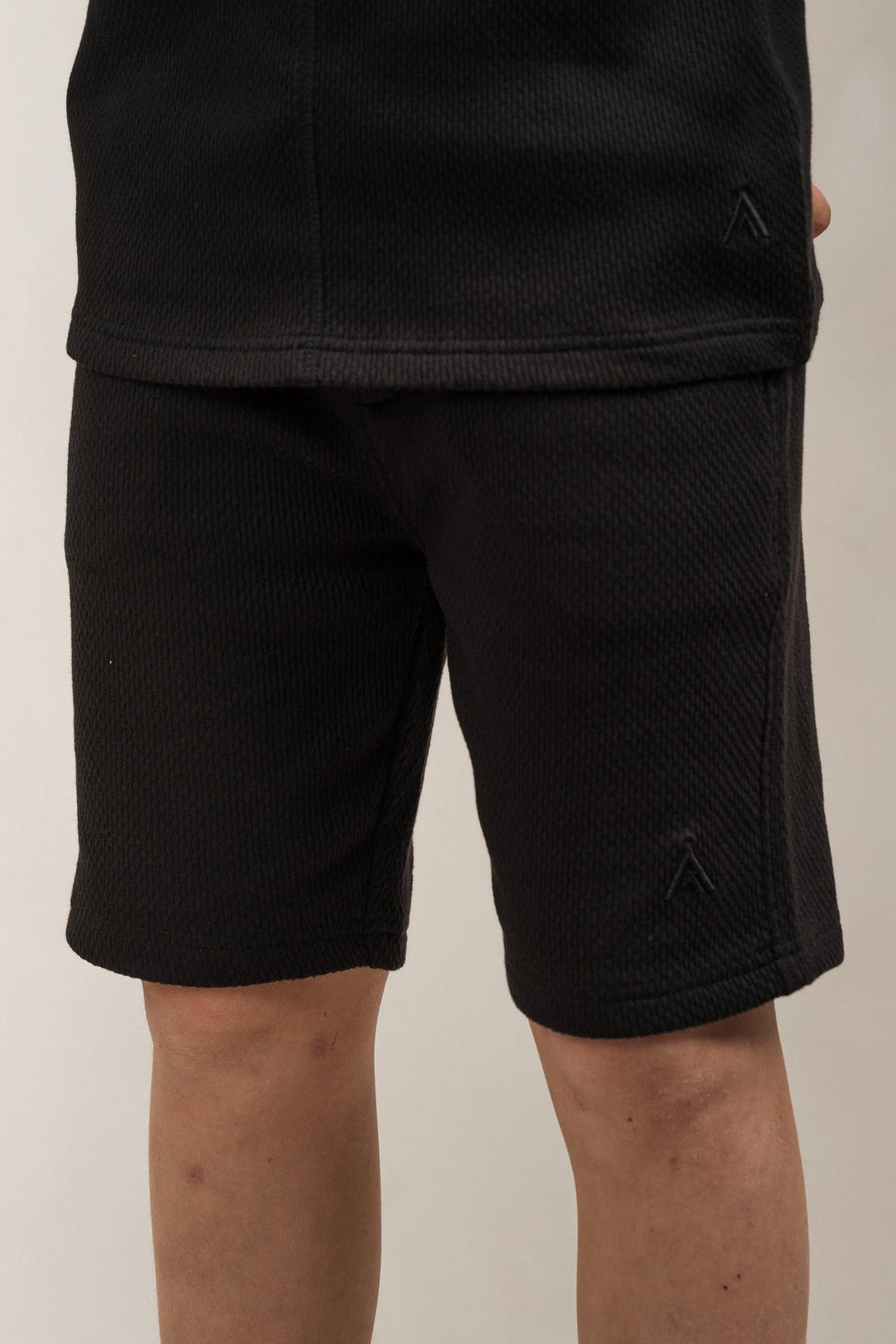 Junior Popcorn Textured Shorts Black