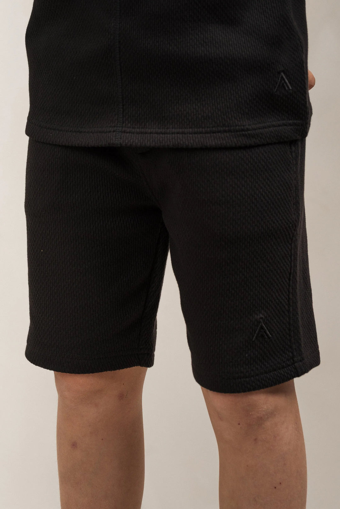Junior Popcorn Textured Shorts Black