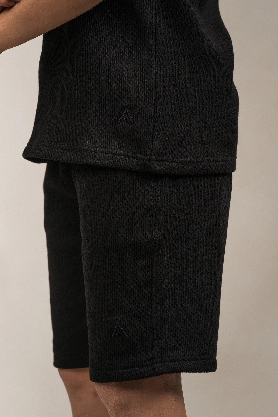 Junior Popcorn Textured Shorts Black