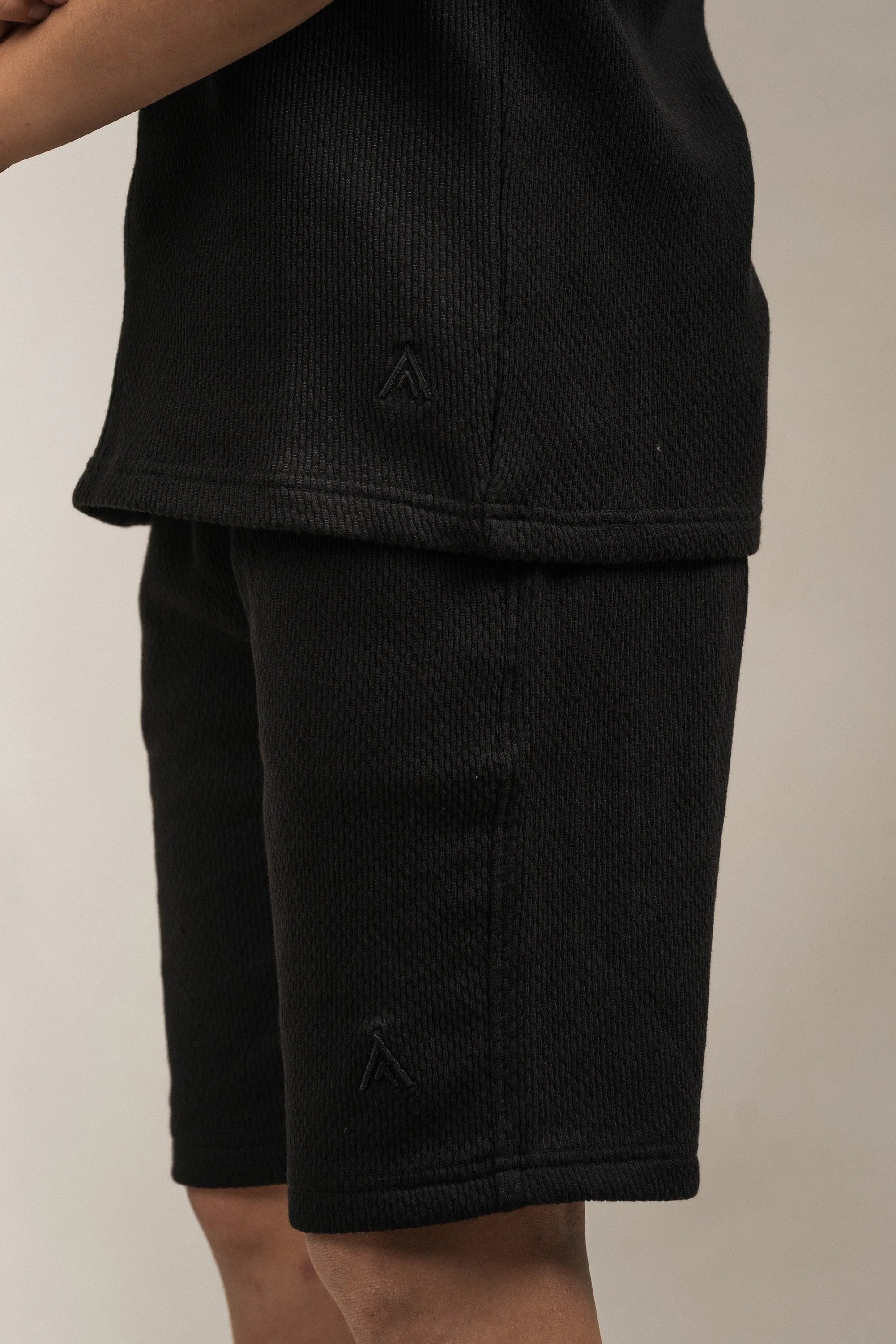 Junior Popcorn Textured Shorts Black