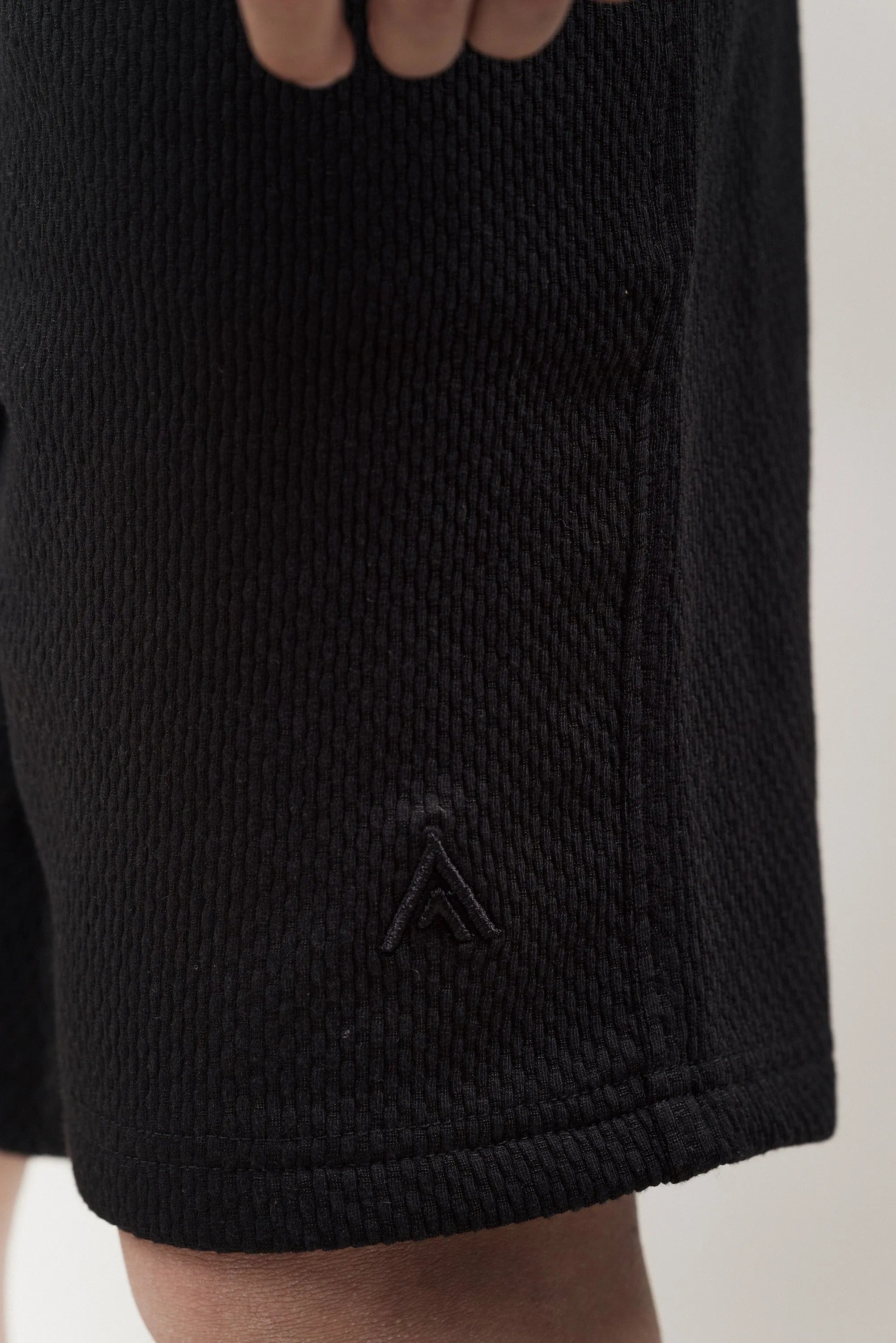 Junior Popcorn Textured Shorts Black