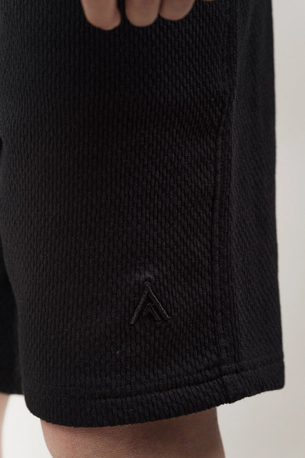 Junior Popcorn Textured Shorts Black