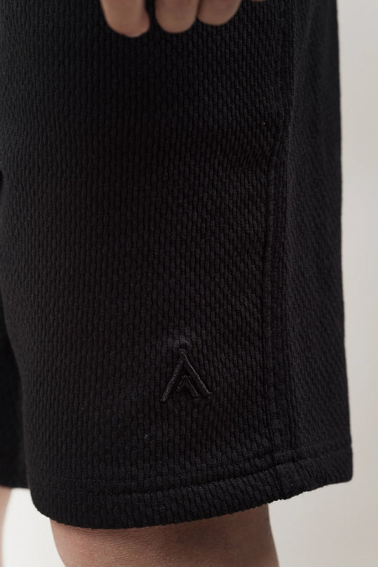 Junior Popcorn Textured Shorts Black