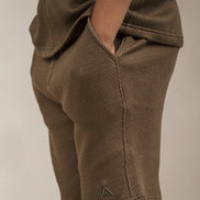 Junior Popcorn Textured Shorts Khaki